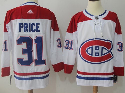 Adidas Canadiens #31 Carey Price White Road Authentic Stitched NHL Jersey
